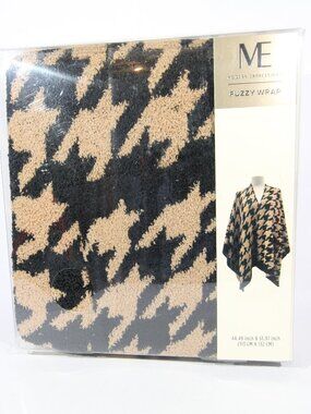 Modern Expressions Fuzzy Wrap in Tan and Black